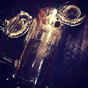 A heavy nice Etched Beer mug your way